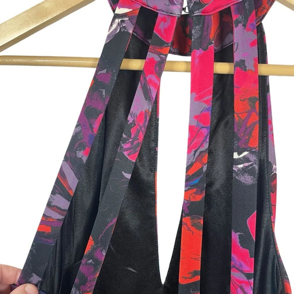 NWOT Bebe Y2K Larissa Cut Out Floral Mini Dress in Pink/Purple Size S - Picture 12 of 17